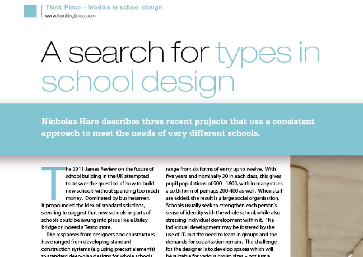 Searching for types in school design