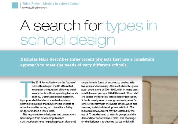 Searching for types in school design