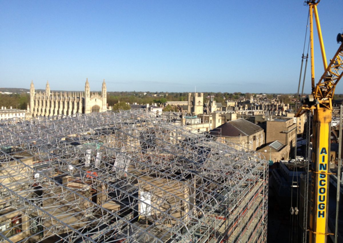 Europe's largest roofed scaffolding