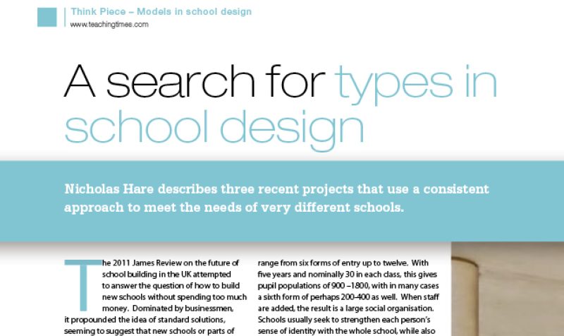 Searching for types in school design